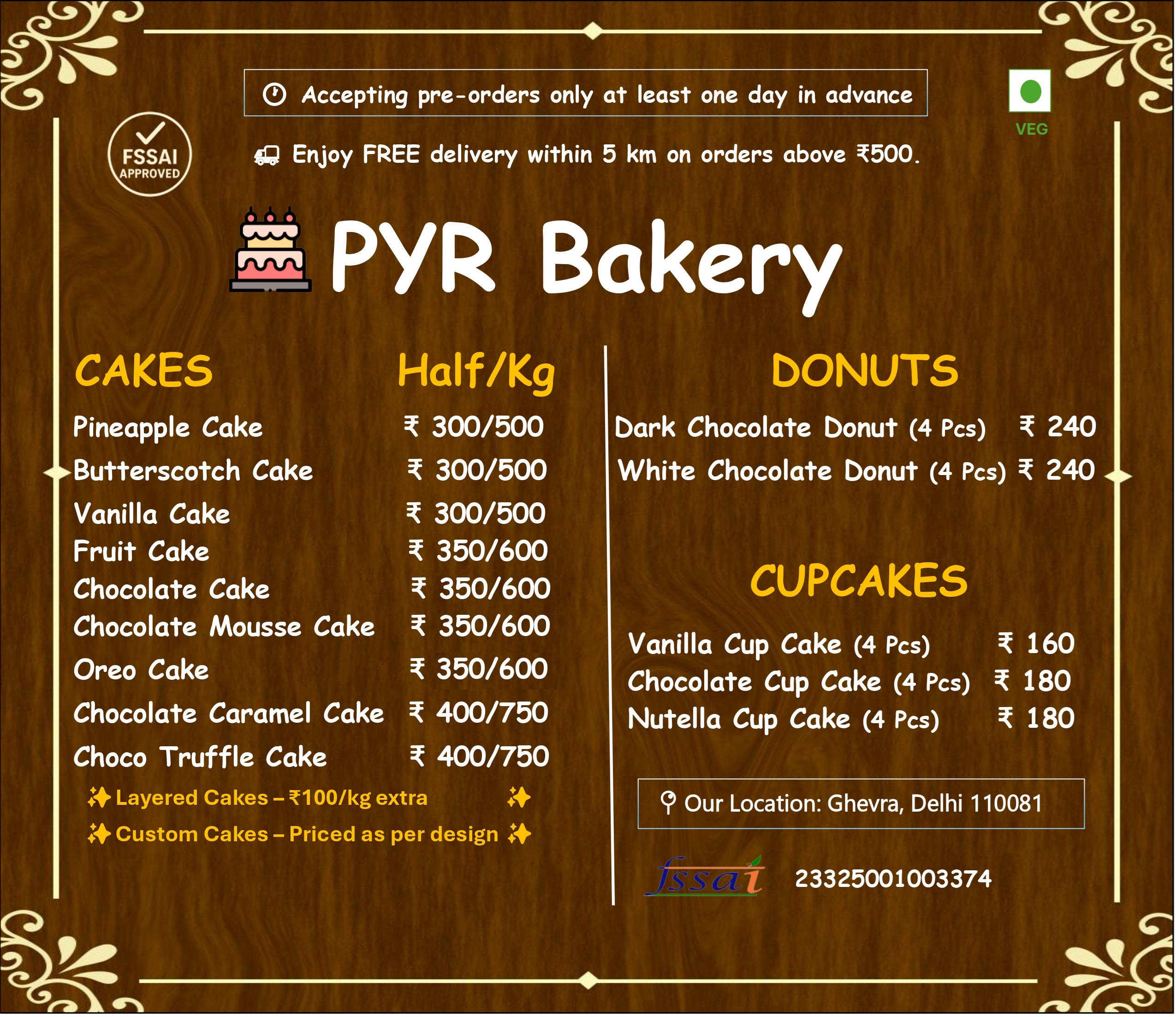 Our Menu